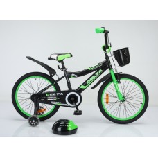 Детский велосипед Delta Sport 18 зеленый + шлем в подарок
