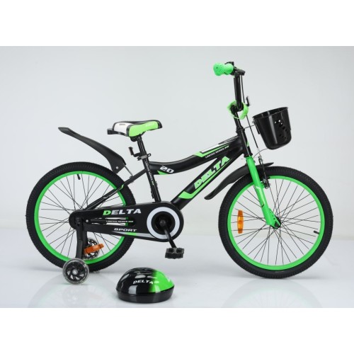 Детский велосипед Delta Sport 20 зеленый + шлем в подарок