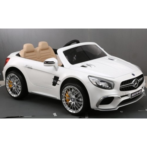 Электромобиль детский Mercedes-Benz SL65 белый +сьемный АКБ + мощ. ы+лецензия 