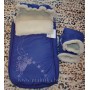 Меховой Конверт-плед для новорожденных из натуральной овчины со стразами с муфтой ( Фиолетовый) арт.05-13