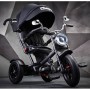 Детский трёхколёсный велосипед Chopper Trike CH1 с сидением вращающемся на 180 град надувные колеса амортизаторы регулируемая спинка черный матовый