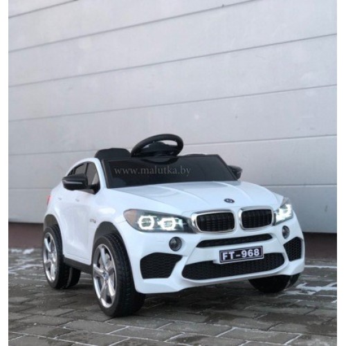 Детский электромобиль Electric Toys BMW Х6 LUX 4x4 2024г ПОЛНЫЙ ПРИВОД цвет Белый 4 по 35W, функция качания 